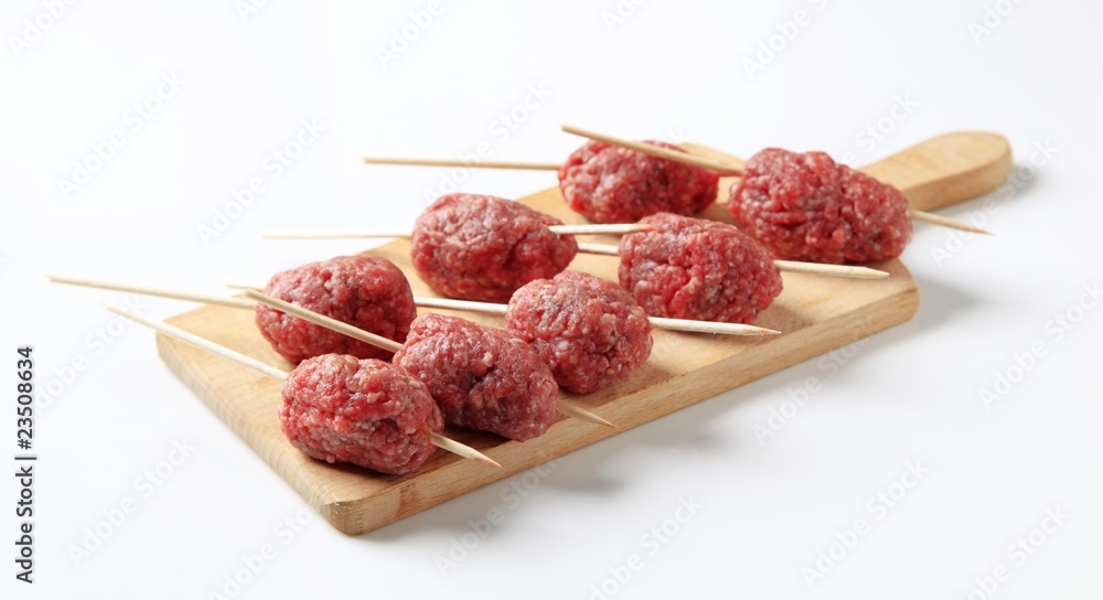 Meat balls on skewers Meat balls on skewers