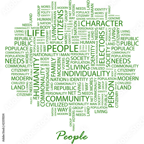 PEOPLE. Word cloud concept illustration.