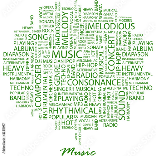 MUSIC. Word cloud concept illustration. #23511097
