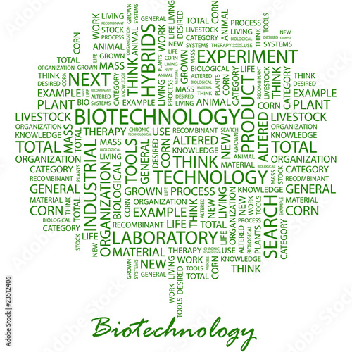 BIOTECHNOLOGY. Word cloud concept illustration.