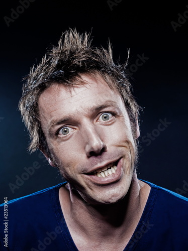 Foto Funny Man Portrait grimacing