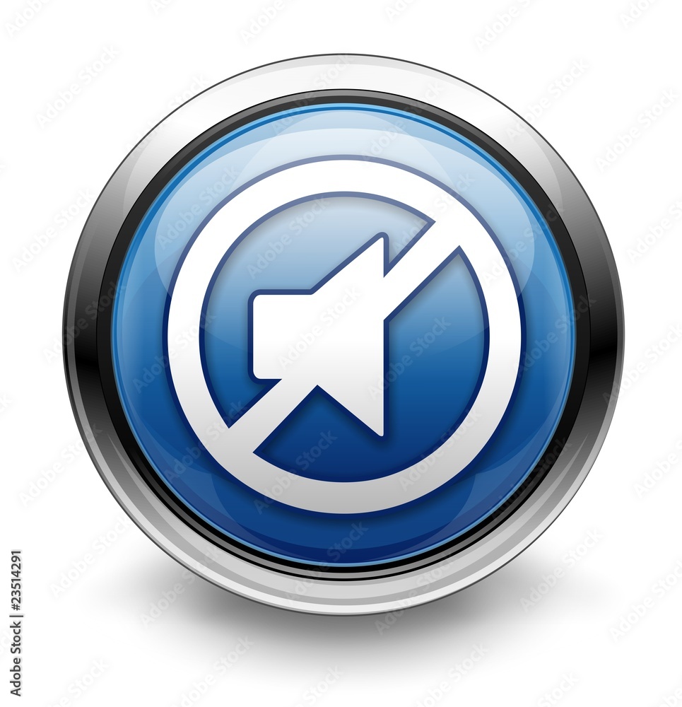 Blue mute icon/button Blue mute icon/button