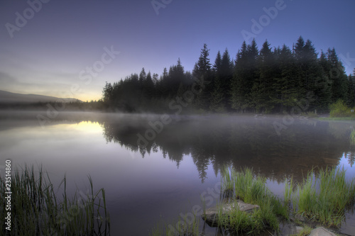Morning Fog at Trillium Lake © David Gn