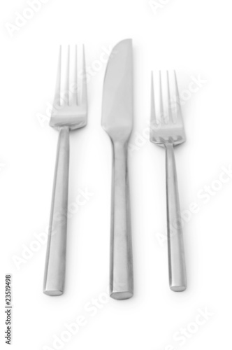 Table utensils isolated on the white