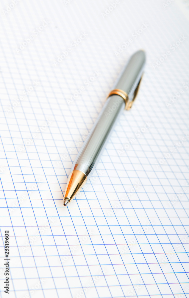 Writing pen on the blank page Writing pen on the blank page