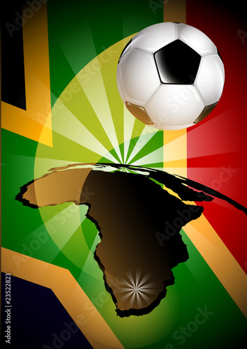 South Africa Flag & Soccer Ball Background