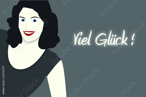 Frau wünscht Viel Glück!