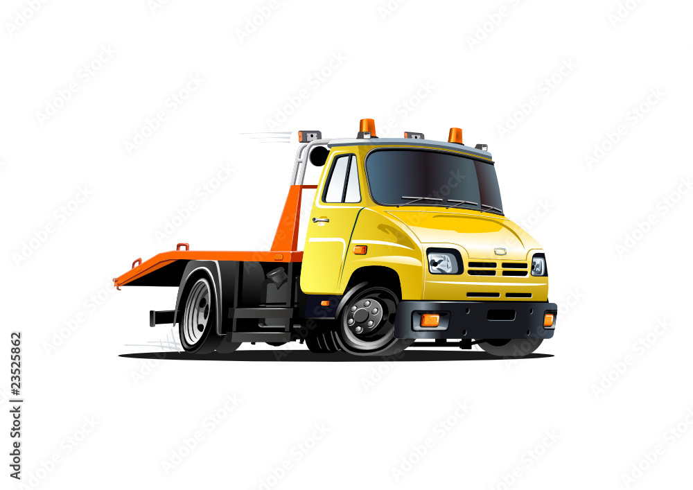 vector cartoon tow truck
