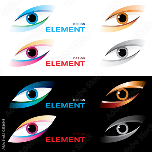 Vector illustration of logo striking eye.