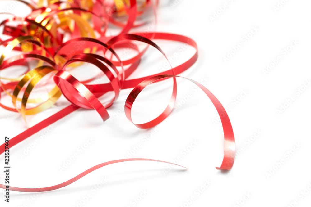 Red ribbon on white background. Red ribbon on white background.