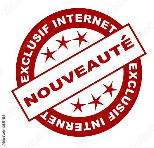 nouveauté exclusif internet bouton ou vignette web rouge