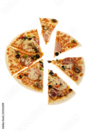 pizza na białym tle