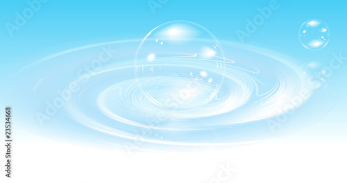 Realistic bubbles on water