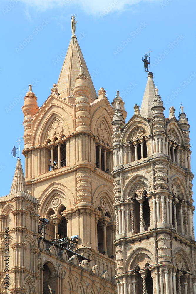 twin towers of Duomo in Palermo, Sicily