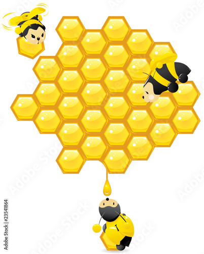 Working Bees -vector contains layers-