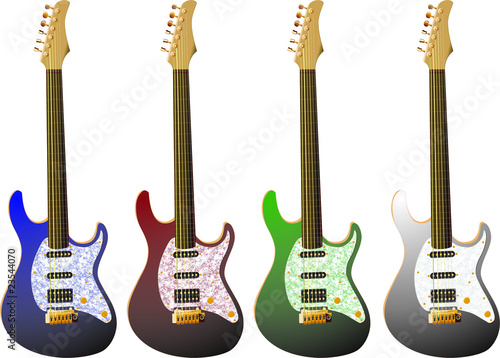 E-Gitarren in verschiedenen Farben