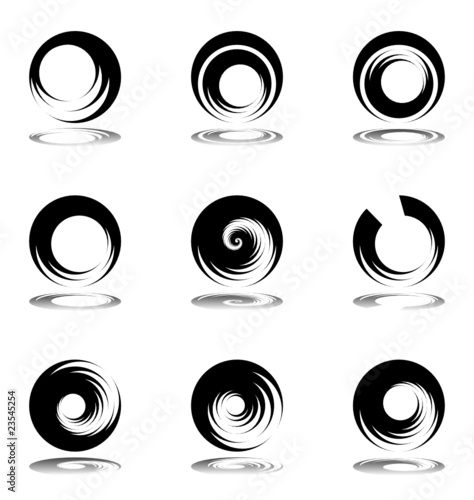 Design elements with spiral motion.