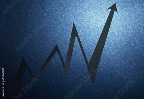 business growth on blue backround