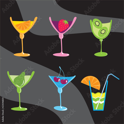 goblet with different fruits