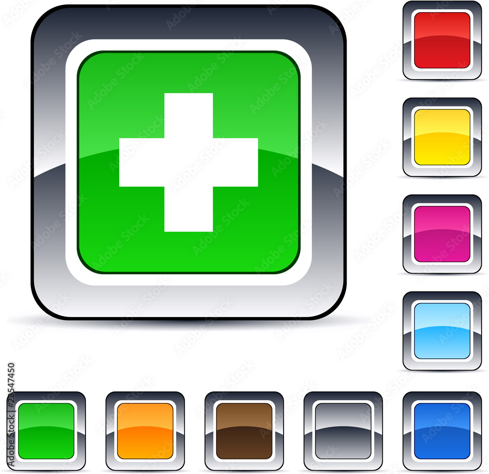 Obraz premium Plus square button.