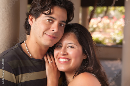 Happy Hispanic Couple Portrait Outdoors