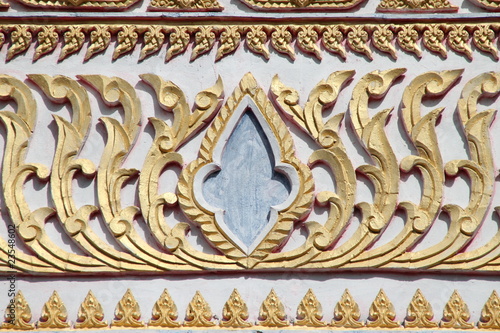 art carving on gable of Wat Nong Don, Borabue, Mahasarakam