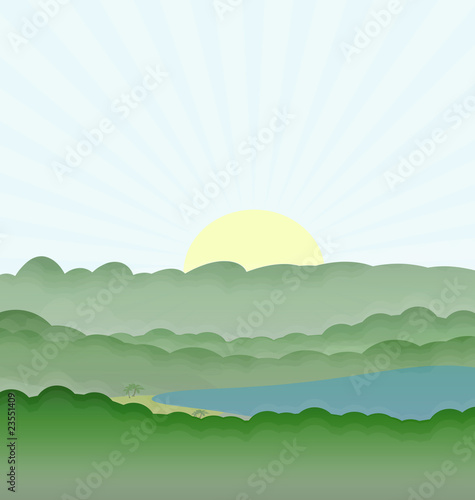 Sunset in tropic beach