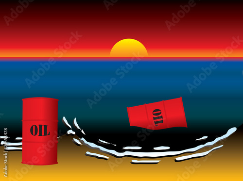 oil slick barrel sun set