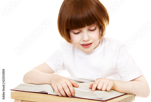 little girl reading photo