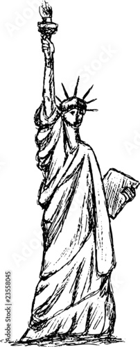 vector - statue of Liberty, isolated on background