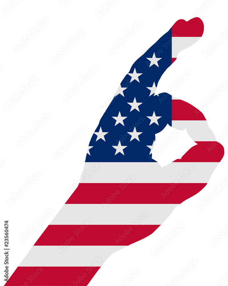 Fototapeta premium Amerikanisches Handzeichen