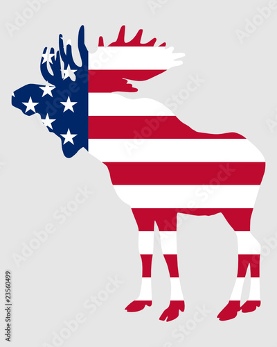 Elch in USAflagge