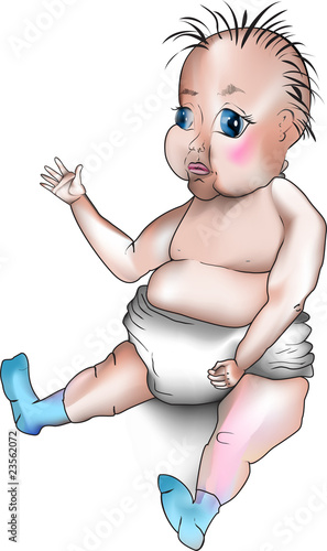 sweet sitting baby colored