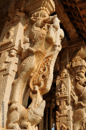 Vittalla temple in Hampi, Detail, Karnataka, India