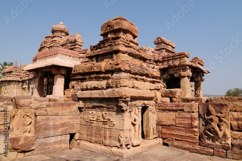 Ancient hindu temple in Pattadakal near Badami  Karnataka  India