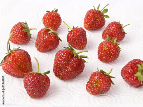 Strawberries on white background