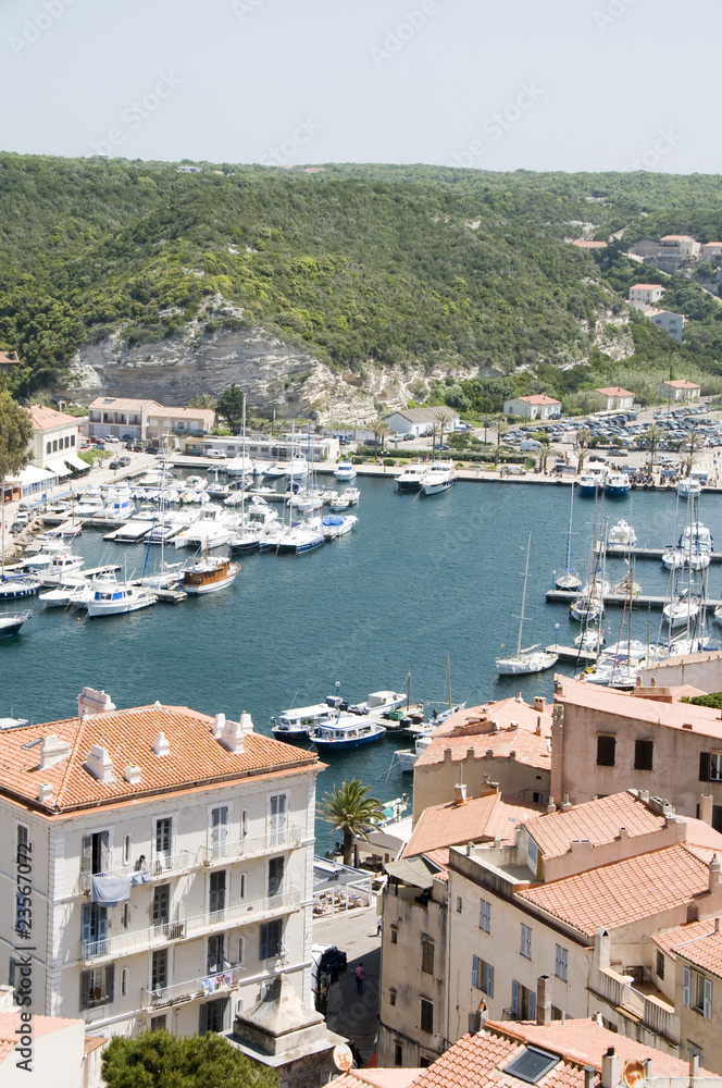 harbor marina lower town Bonifacio Corsica