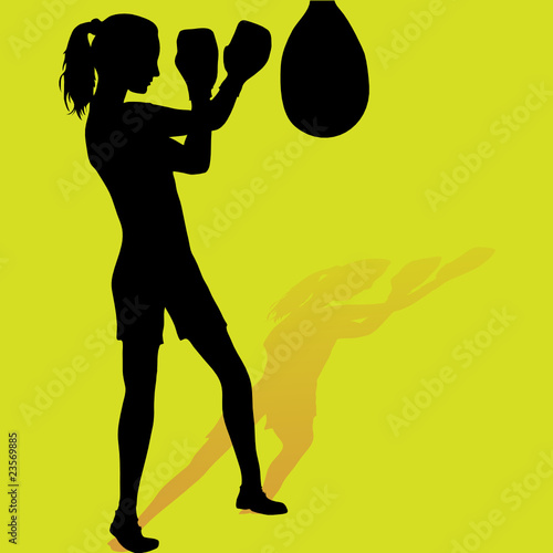 Girl boxer silhouette