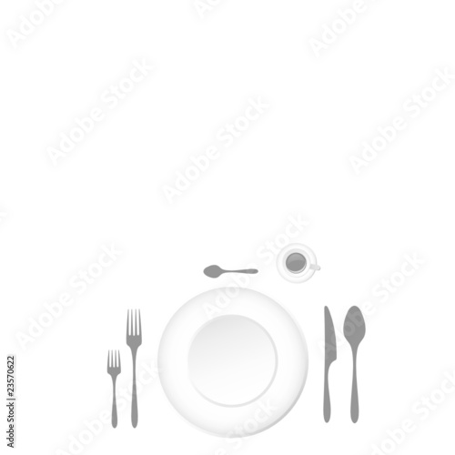 a table for lunch with accessories vector illustration