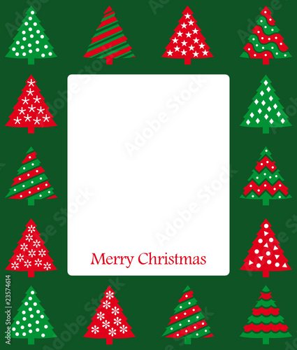 tarjeta de navidad con árboles