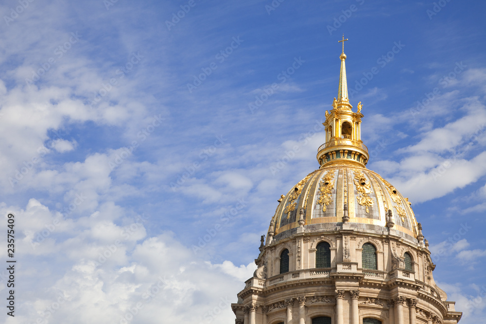 Naklejka premium Dome of Les Invalides chapel, Paris. France