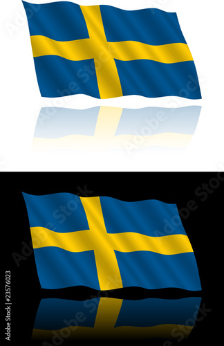 Swedish Flag Flowing