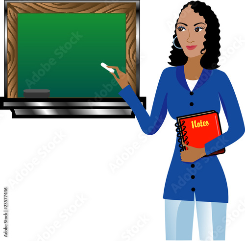 Teacher with Chalkboard