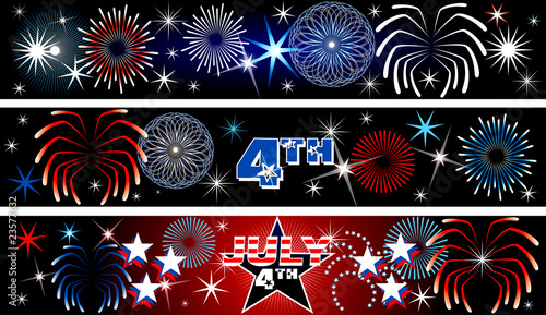 July 4th Firework Banners
