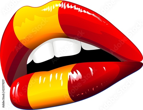 Labbra Sensuali Bandiera Spagna-Labios Sensuales Bandera España