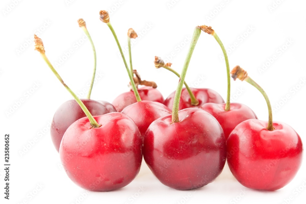 Ripe Cherry over white Ripe Cherry over white