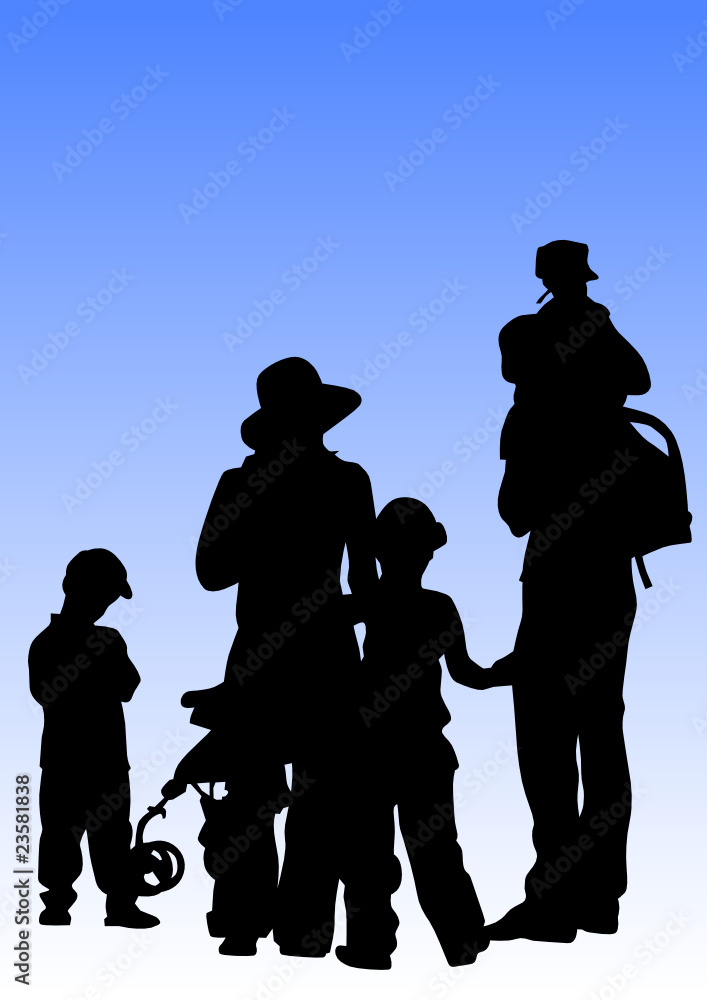 Family on blue sky Family on blue sky
