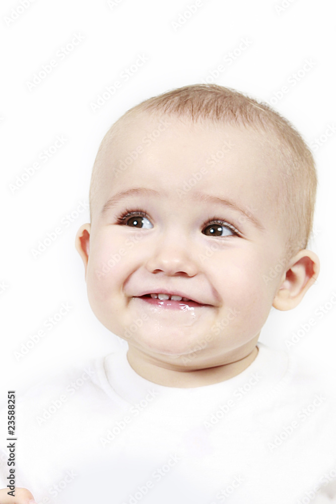 Cute Little Boy taken closeup on white Cute Little Boy taken closeup on white