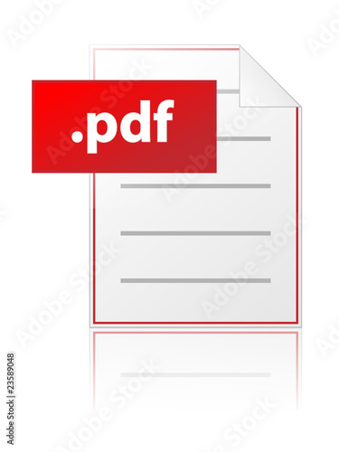 PDF document icon (vector file extension format text reader)