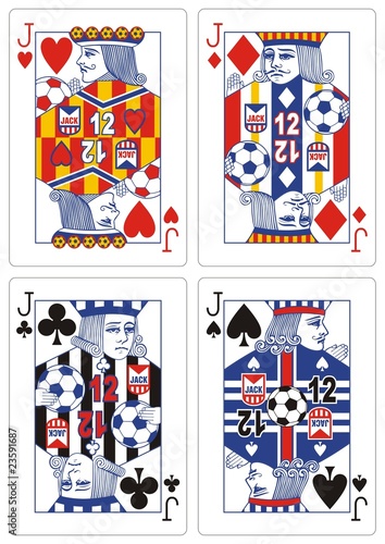 playing cards jack football players